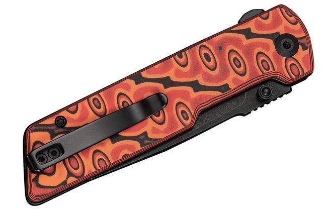 Imagem para Civivi Zygon C25035-2, Blackwashed Nitro-V, Orange/Black Vortex Micarta navalha