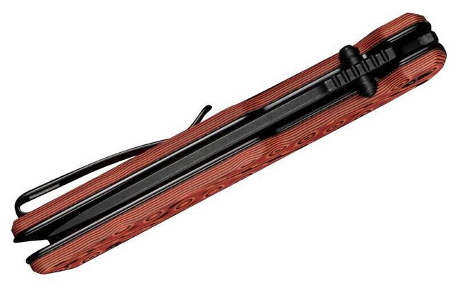 Imagem para Civivi Zygon C25035-2, Blackwashed Nitro-V, Orange/Black Vortex Micarta navalha