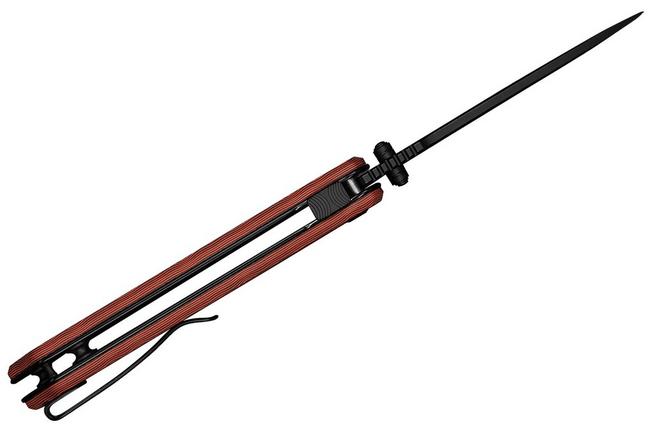 Imagem para Civivi Zygon C25035-2, Blackwashed Nitro-V, Orange/Black Vortex Micarta navalha