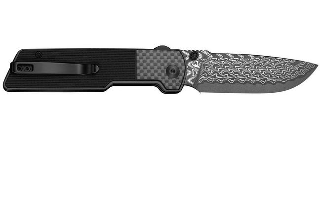 Image for Civivi Zygon C25035B-DS1, Damascus, Gray G10, Carbon Fiber Overlay pocket knife