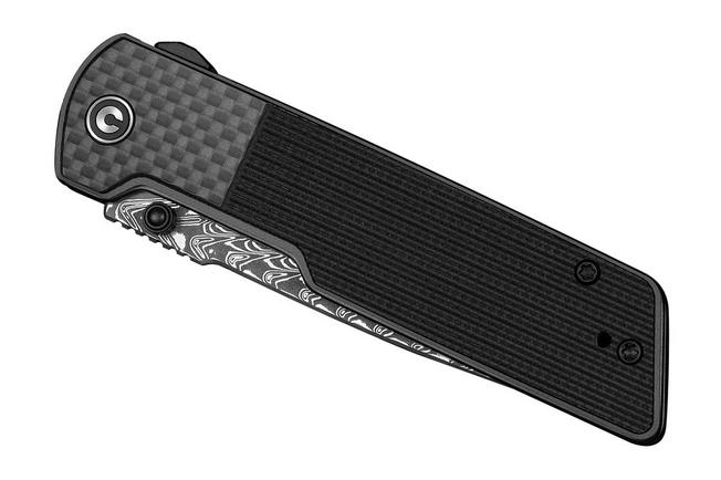 Image for Civivi Zygon C25035B-DS1, Damascus, Gray G10, Carbon Fiber Overlay pocket knife