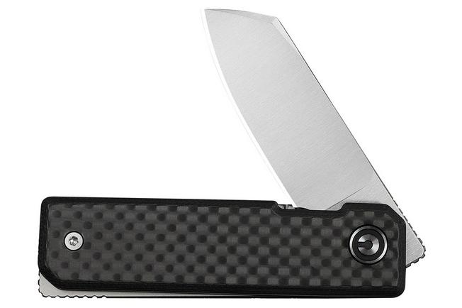 Afbeelding voor Civivi Kukei C25036-4, Satin Nitro-V, Black G10, Carbon Fiber Overlay zakmes, Tashi Bharucha