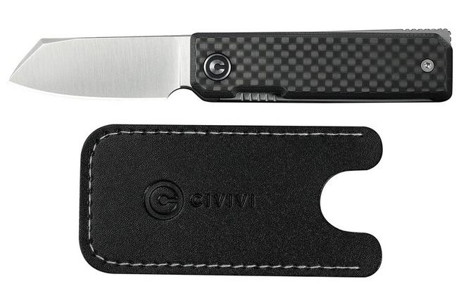 Afbeelding voor Civivi Kukei C25036-4, Satin Nitro-V, Black G10, Carbon Fiber Overlay zakmes, Tashi Bharucha