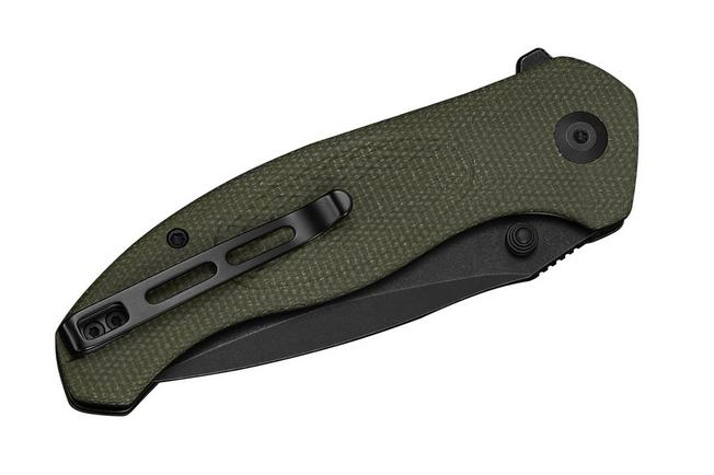 Image pour Civivi Vyrent C25037-2 Black Stonewashed Nitro-X7, Olive Canvas Micarta, couteau de poche