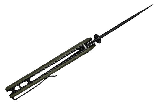 Image pour Civivi Vyrent C25037-2 Black Stonewashed Nitro-X7, Olive Canvas Micarta, couteau de poche