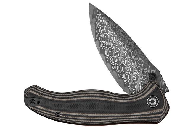 Image pour Civivi Vyrent C25037B-DS1 Damascus, Black Tan Orange G10, couteau de poche