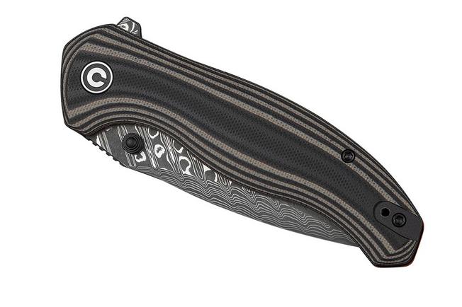 Image pour Civivi Vyrent C25037B-DS1 Damascus, Black Tan Orange G10, couteau de poche