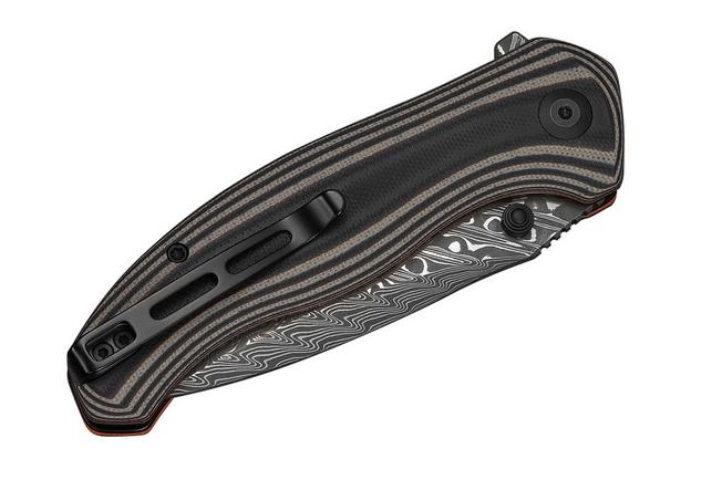 Image pour Civivi Vyrent C25037B-DS1 Damascus, Black Tan Orange G10, couteau de poche
