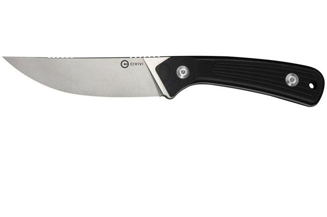 Image for Civivi Carveth C25040-1, Stonewashed AEB-L, Black G10, hunting knife