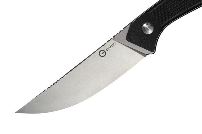 Image for Civivi Carveth C25040-1, Stonewashed AEB-L, Black G10, hunting knife