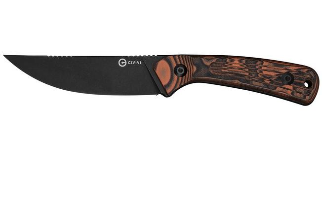 Image for Civivi Carveth C25040-2, Blackwashed AEB-L, Orange/Black G10, hunting knife