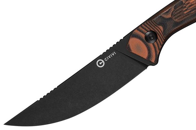 Image for Civivi Carveth C25040-2, Blackwashed AEB-L, Orange/Black G10, hunting knife