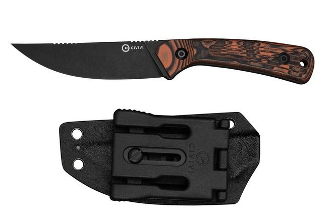 Image for Civivi Carveth C25040-2, Blackwashed AEB-L, Orange/Black G10, hunting knife