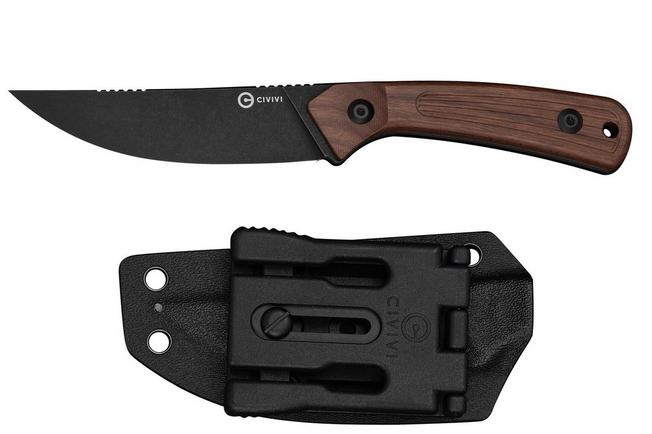 Image for Civivi Carveth C25040-3, Blackwashed AEB-L, Guibourtia Wood, hunting knife