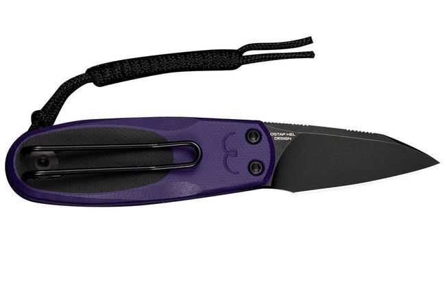 Imagem para Civivi Purr C25054-3, Blackwashed Nitro-V, Purple/Black G10 navalha, Ostap Hel design
