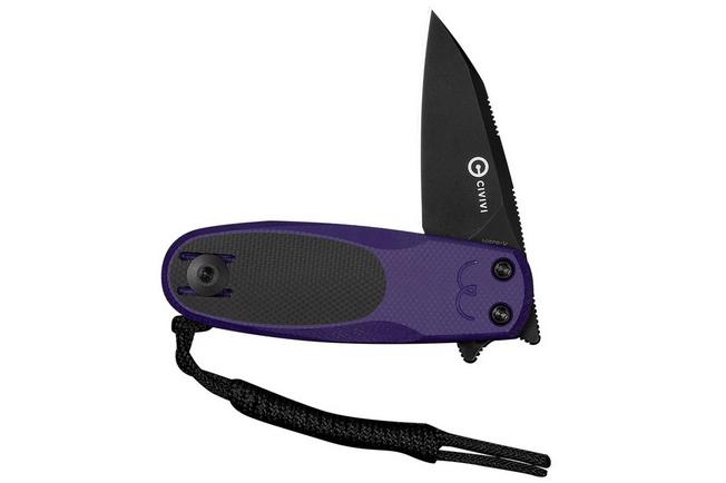 Imagem para Civivi Purr C25054-3, Blackwashed Nitro-V, Purple/Black G10 navalha, Ostap Hel design