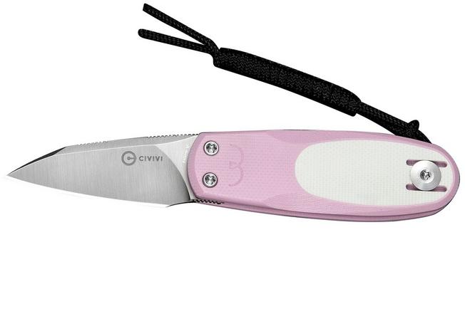 Afbeelding voor Civivi Purr C25054-4, Satin Nitro-V, Powder Pink/White G10 zakmes, Ostap Hel design