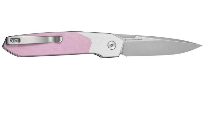 Image for Civivi Brr15 Light C25063-3, Satin Nitro-V, Powder Pink / White G10 pocket knife, Rafal Brzeski design