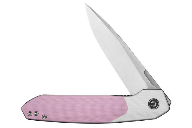 Image for Civivi Brr15 Light C25063-3, Satin Nitro-V, Powder Pink / White G10 pocket knife, Rafal Brzeski design