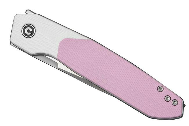Image for Civivi Brr15 Light C25063-3, Satin Nitro-V, Powder Pink / White G10 pocket knife, Rafal Brzeski design