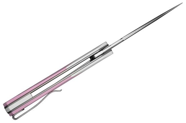 Image for Civivi Brr15 Light C25063-3, Satin Nitro-V, Powder Pink / White G10 pocket knife, Rafal Brzeski design