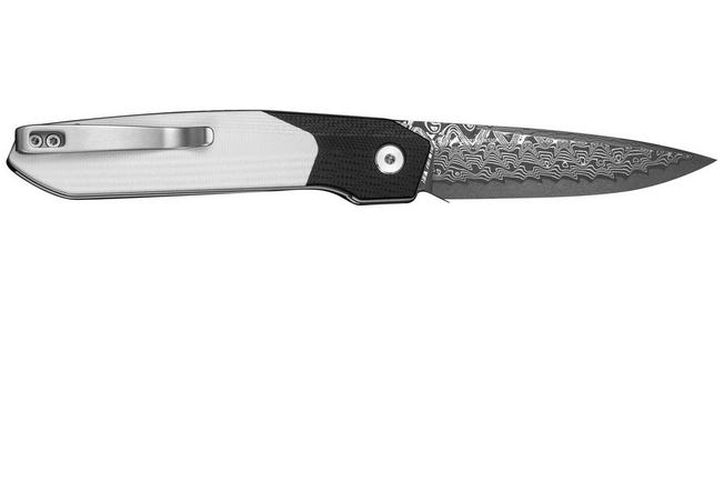 Image for Civivi Brr15 Light C25063-DS1, Damascus, Black / White G10 pocket knife, Rafal Brzeski design