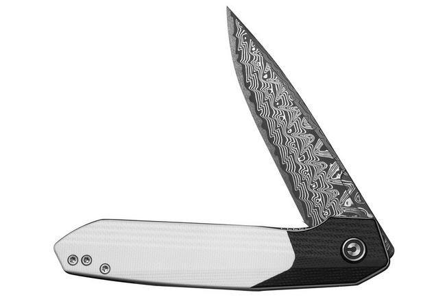Image for Civivi Brr15 Light C25063-DS1, Damascus, Black / White G10 pocket knife, Rafal Brzeski design