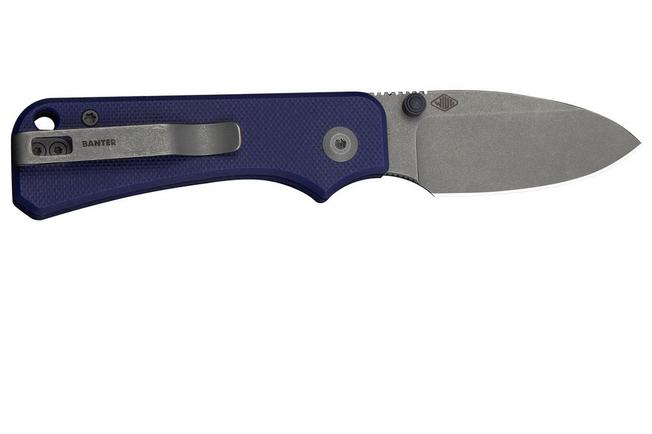 Image for Civivi Baby Banter C25066A-1, Gray Stonewashed Nitro-V, Blue G10 , Slipjoint pocket knife, Ben Petersen design