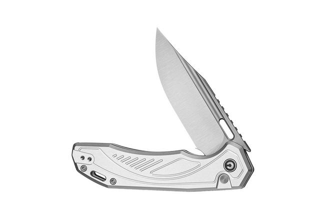 Afbeelding voor Civivi Zelthara C25076-3, Satin 14C28N, Silver Aluminum zakmes