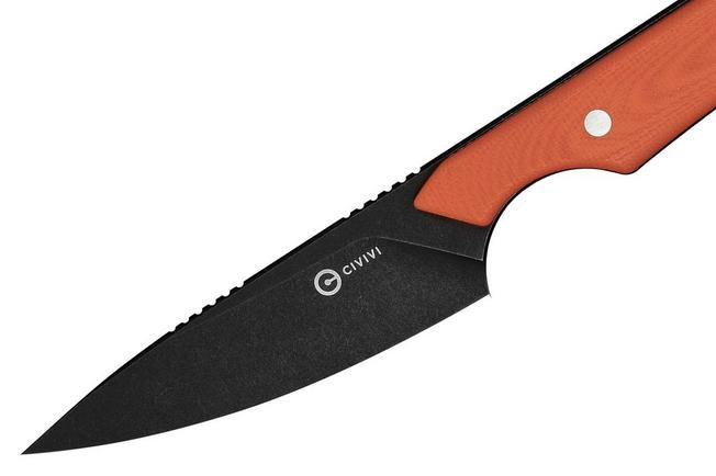 Imagem para Civivi High Grass Field Knife C25084-1, Blackwashed 14C28N, Orange G10, faca de caça, Matt Gentry design