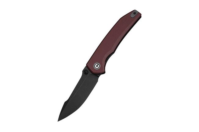 Afbeelding voor Civivi Ryson-E C25097-1, Blackwashed 14C28N, Burgundy G10 zakmes, Raven The Pirate design