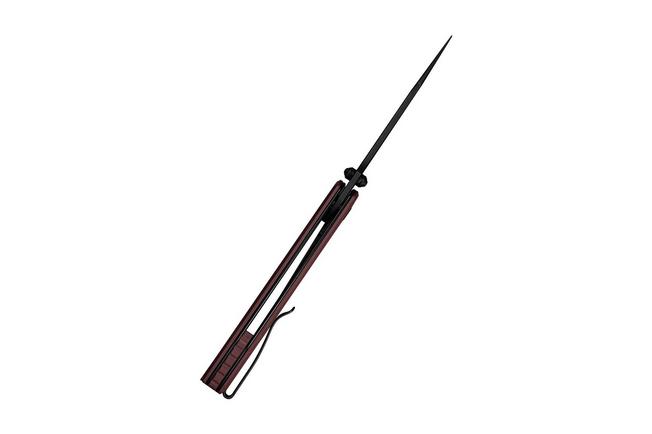 Afbeelding voor Civivi Ryson-E C25097-1, Blackwashed 14C28N, Burgundy G10 zakmes, Raven The Pirate design