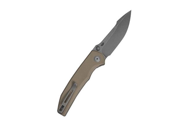 Afbeelding voor Civivi Ryson-E C25097-2, Grey Stonewashed 14C28N, Tan G10 zakmes, Raven The Pirate design