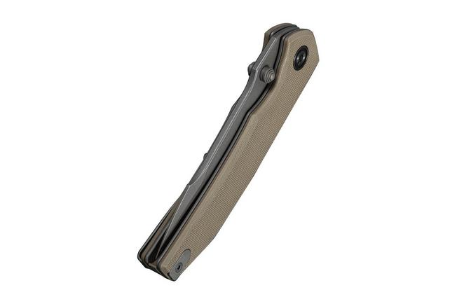 Afbeelding voor Civivi Ryson-E C25097-2, Grey Stonewashed 14C28N, Tan G10 zakmes, Raven The Pirate design
