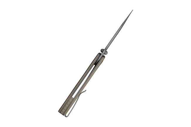 Afbeelding voor Civivi Ryson-E C25097-2, Grey Stonewashed 14C28N, Tan G10 zakmes, Raven The Pirate design