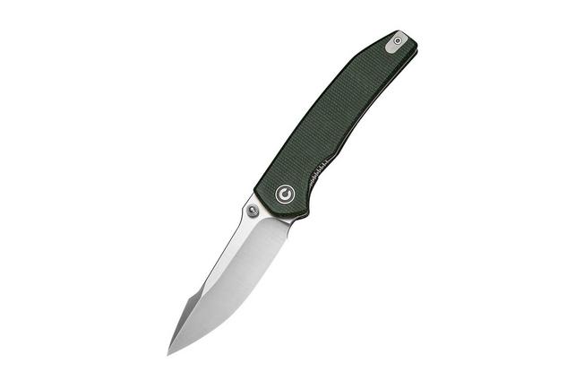 Afbeelding voor Civivi Ryson-E C25097-3, Satin 14C28N, Green Canvas Micarta zakmes, Raven The Pirate design