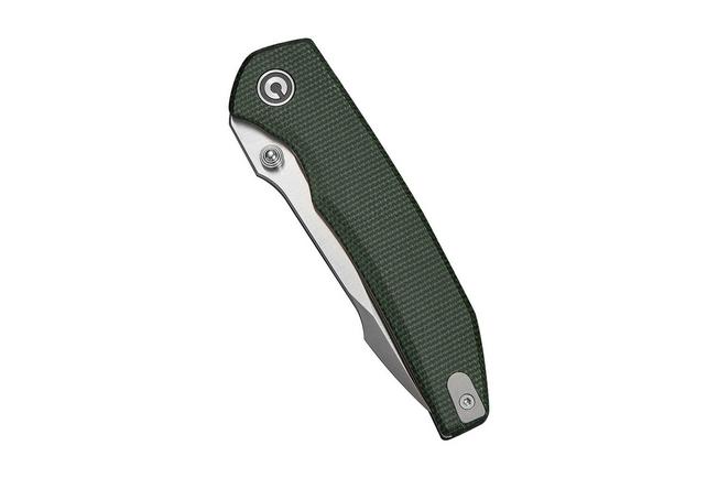 Afbeelding voor Civivi Ryson-E C25097-3, Satin 14C28N, Green Canvas Micarta zakmes, Raven The Pirate design