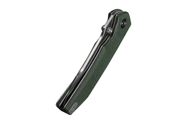 Afbeelding voor Civivi Ryson-E C25097-3, Satin 14C28N, Green Canvas Micarta zakmes, Raven The Pirate design