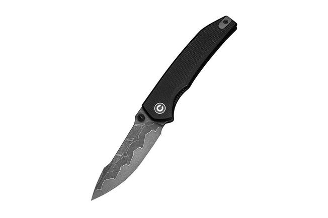 Afbeelding voor Civivi Ryson-E C25097-DS1, Damascus, Black Canvas Micarta zakmes, Raven The Pirate design