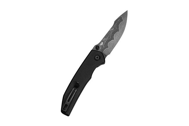 Afbeelding voor Civivi Ryson-E C25097-DS1, Damascus, Black Canvas Micarta zakmes, Raven The Pirate design