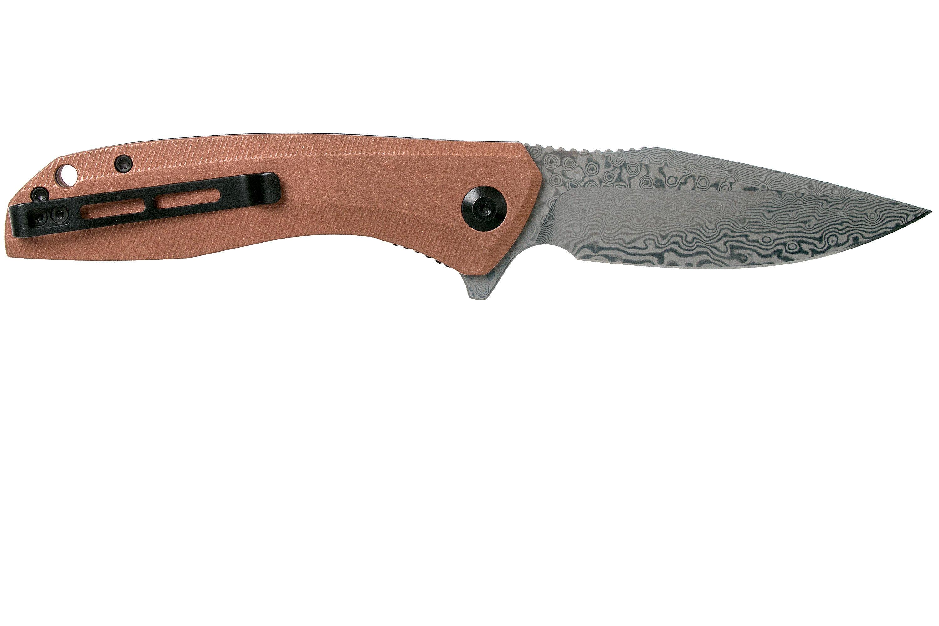 Civivi Baklash C801DS-2 Damascus, Copper pocket knife | Advantageously ...