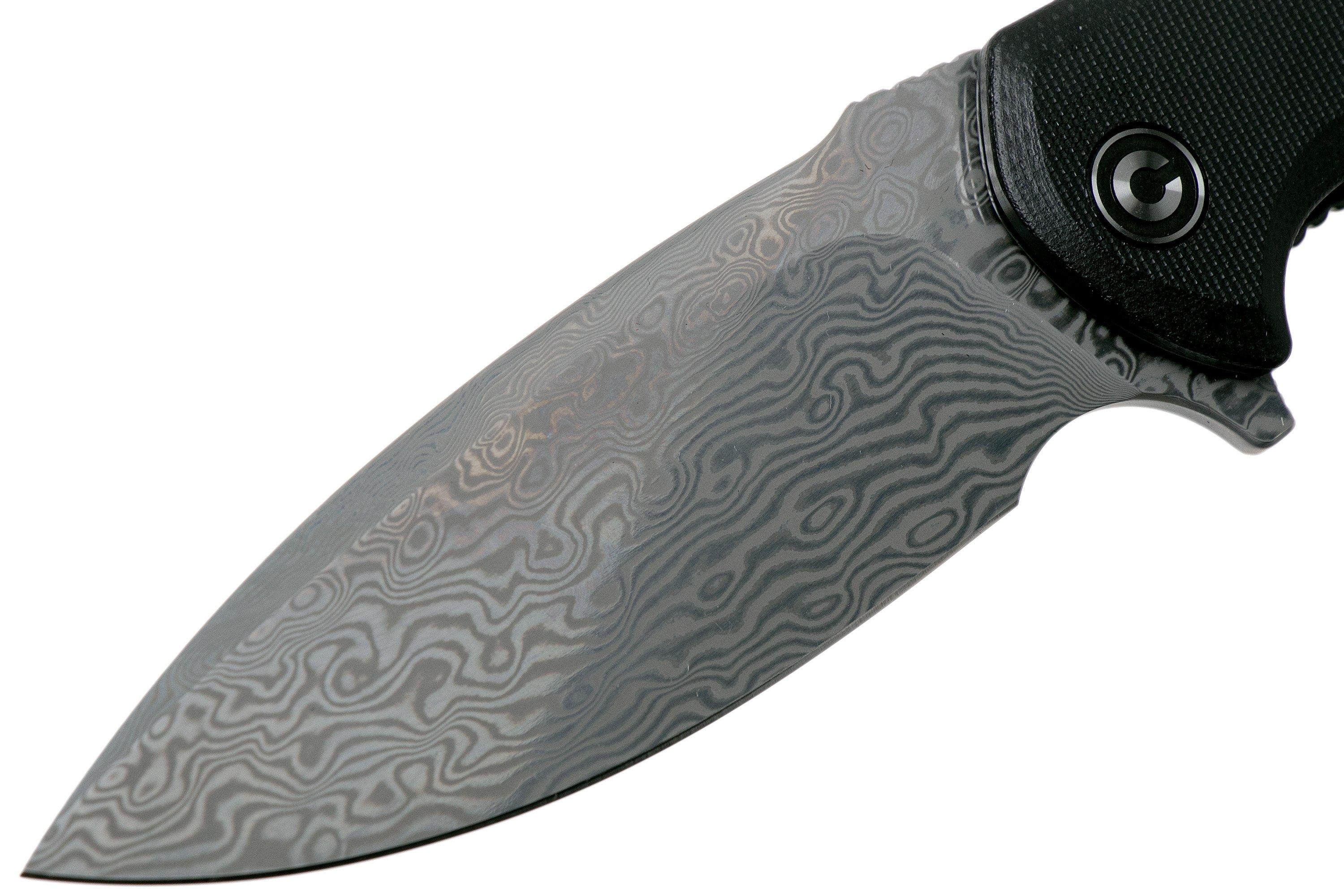 Civivi Praxis C803DS Damascus, Black G10 pocket knife Advantageously