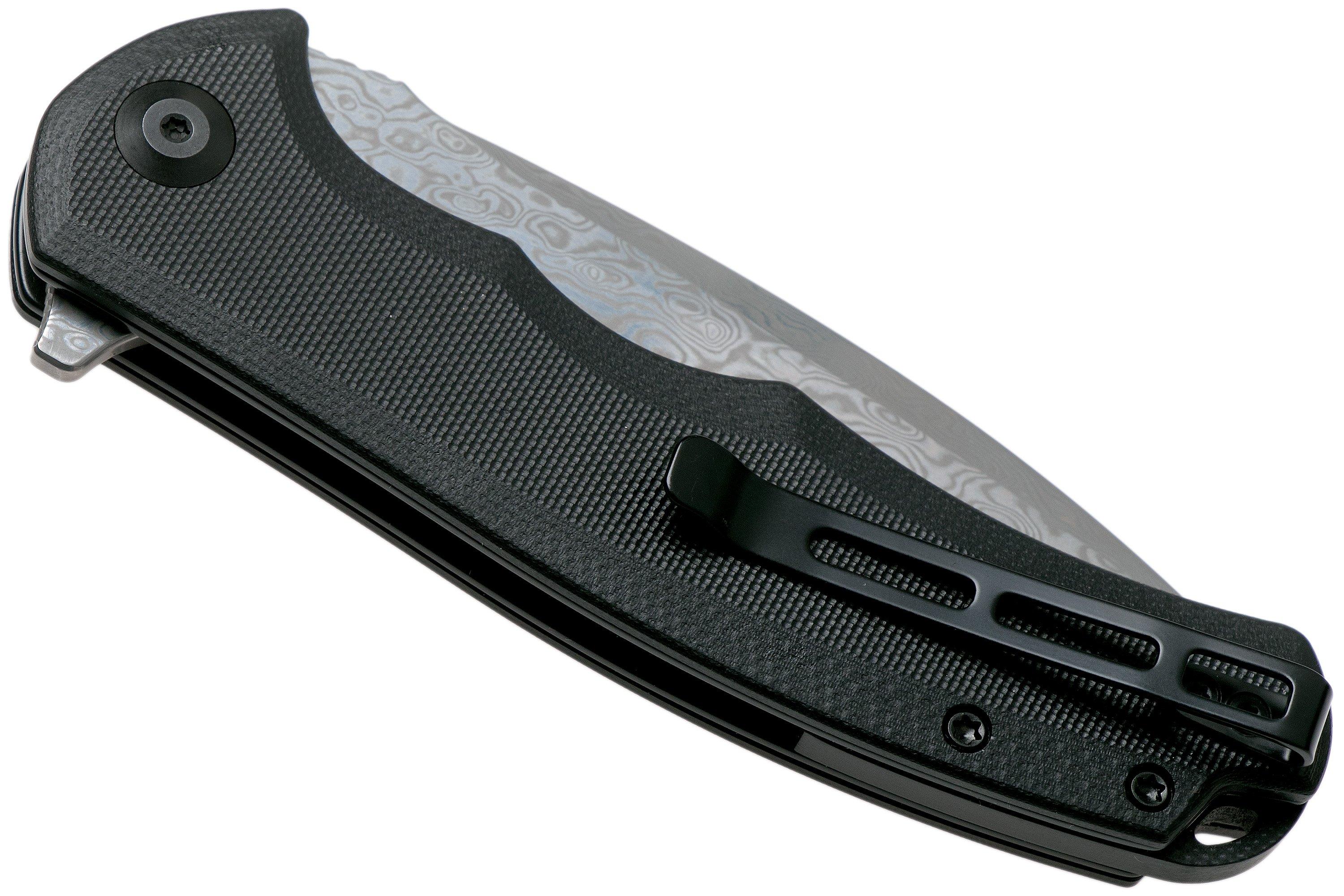 Civivi Praxis C803DS Damascus, Black G10 pocket knife Advantageously