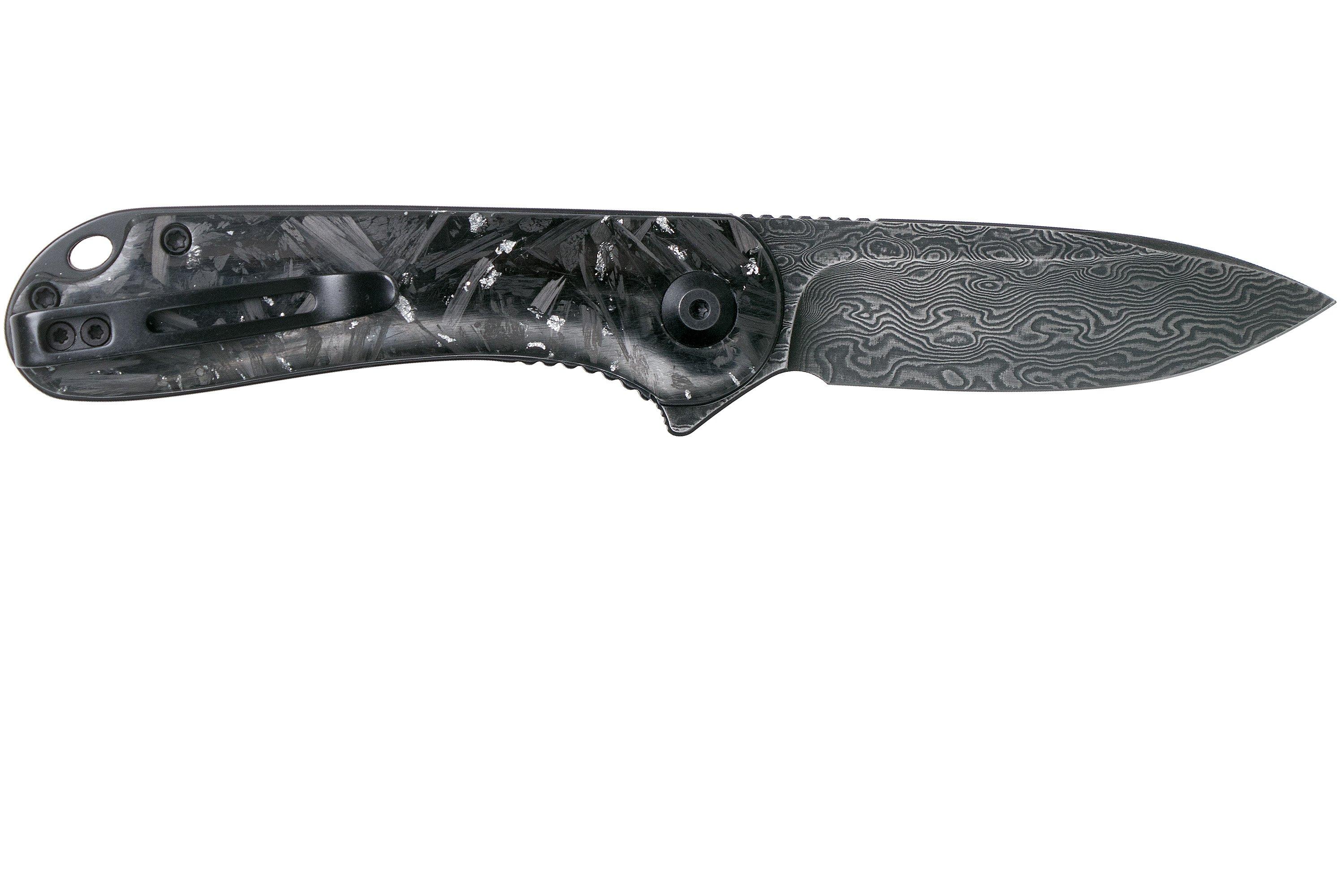 Civivi Elementum C907C-DS2 Damascus, Shredded Silver Carbon fibre pocket  knife | Advantageously shopping at 