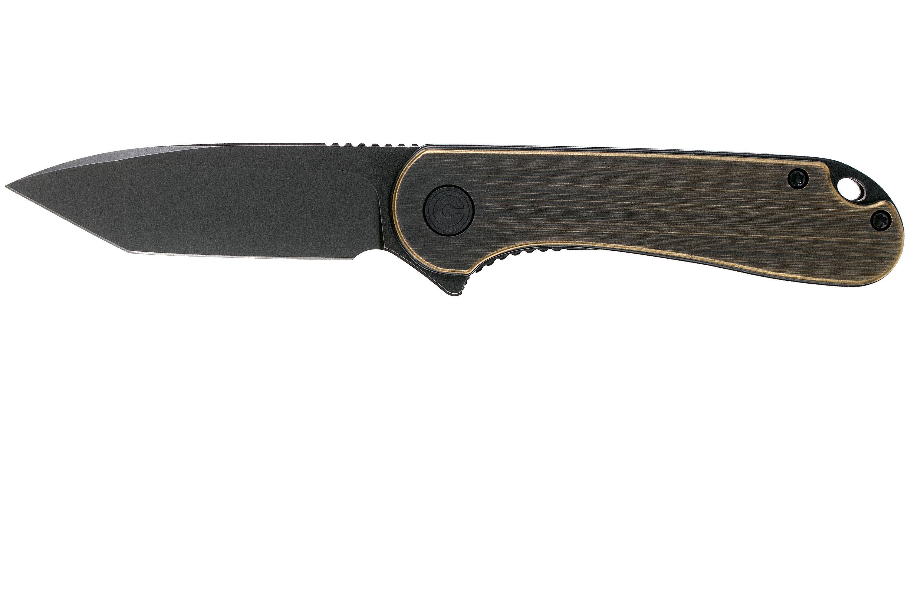 Civivi Elementum Tanto C907T-A Black, Hand Rubbed Brass pocket knife ...