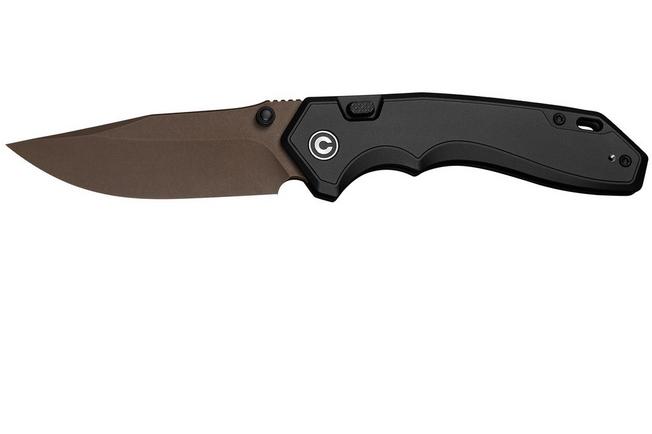 Afbeelding voor Civivi Elite Brova CE25093-2, Dark Brown Stonewashed CPM S35VN, Black Aluminum zakmes