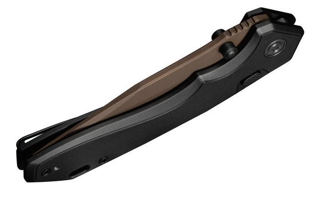 Afbeelding voor Civivi Elite Brova CE25093-2, Dark Brown Stonewashed CPM S35VN, Black Aluminum zakmes