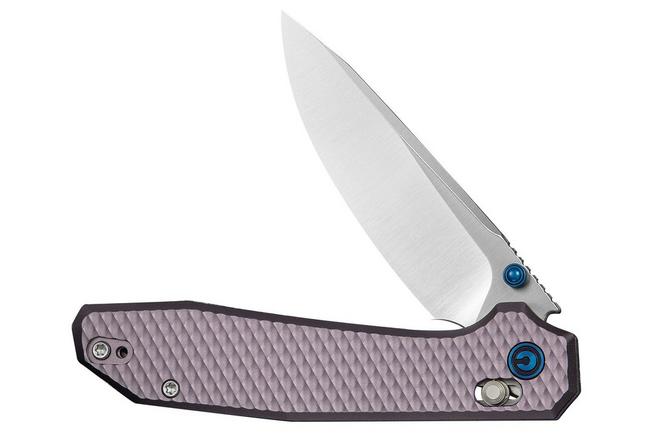Image for Civivi Elite Tessera CE26029-2, Satin CPM S35VN, Diamond Pattern Purple Aluminum pocket knife