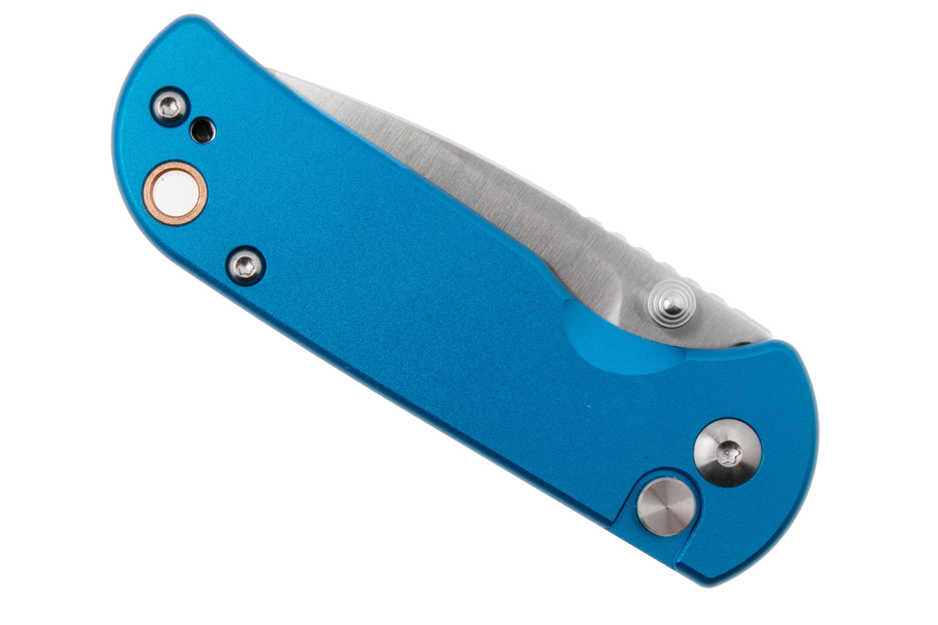 CJRB Mica J1934-BU, Satin AR-RPM9, Blue Aluminium, couteau de poche ...