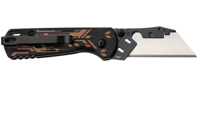 Afbeelding voor CJRB Boxer J1967-BBK Black Blade Holder, Black Orange G10, zakmes